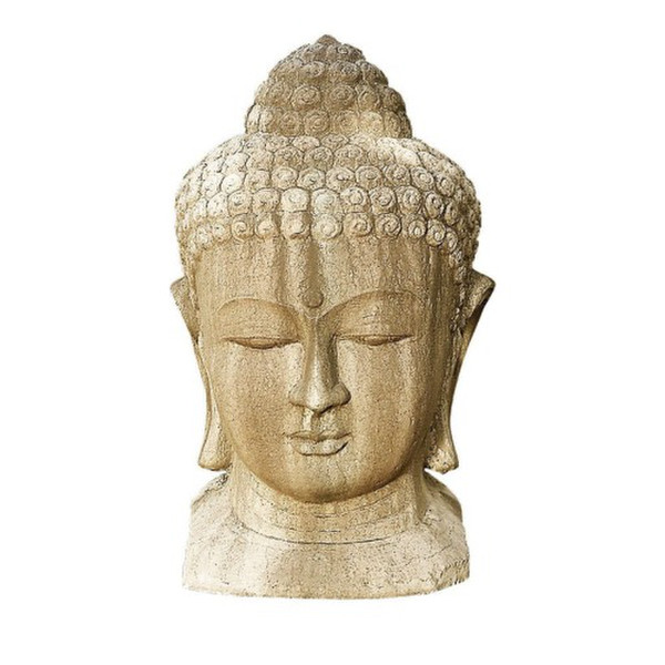 Half of a buddha head wall sculptures for decorative Zen gardens 
